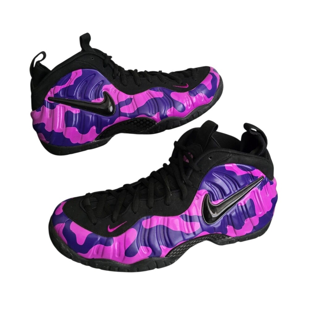Nike Foamposite Pro Purple Camo Shoes Mens Size 13 Athletic Sneakers 624041 012